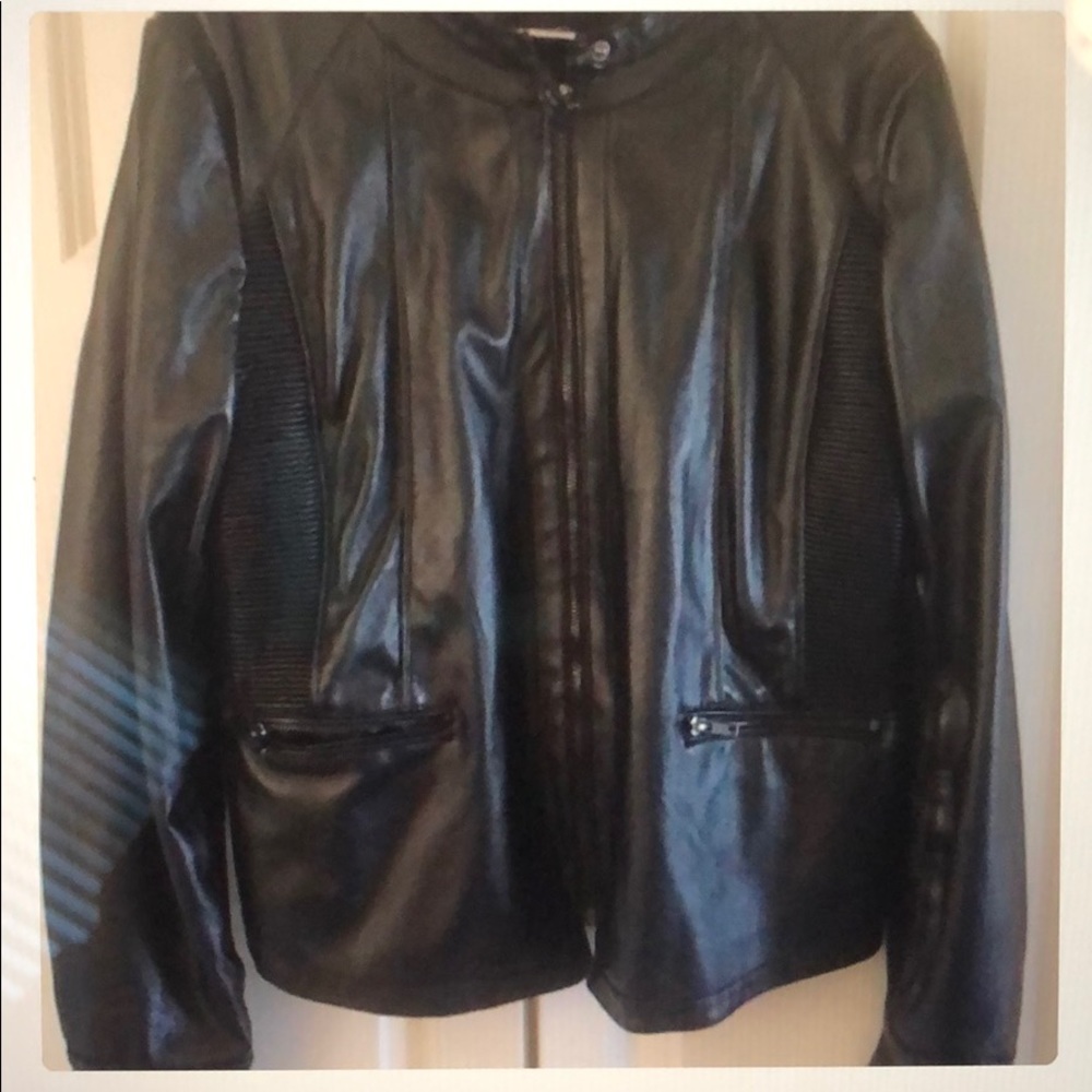 Black leather jacket